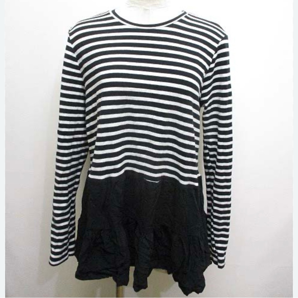 Brand New With Tags ZARA Striped Long Sleeve Peplum Top Size L